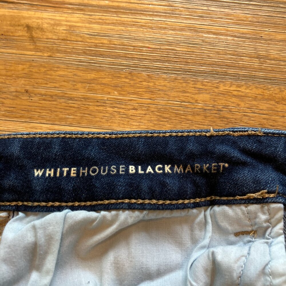 White‎ House Black Market The Slim Crop dark wash denim jean size 4 - Picture 6 of 8